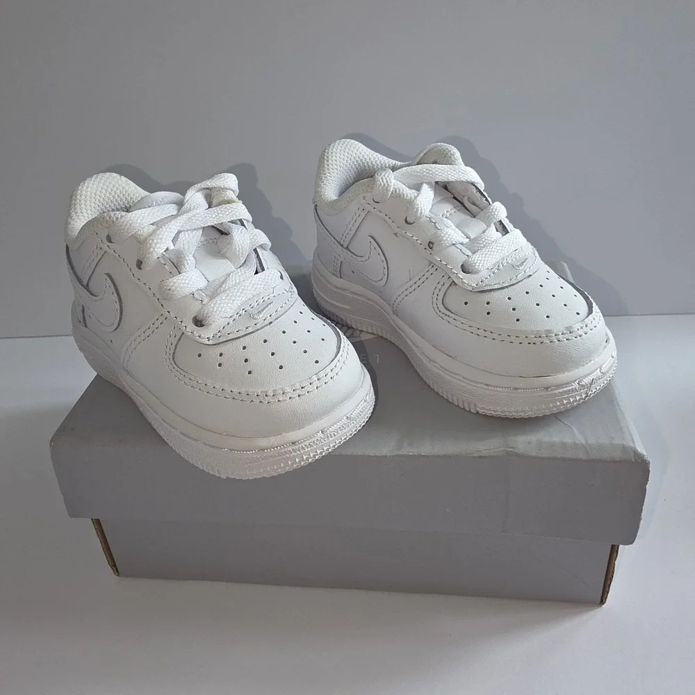 Nike Air Force 1 Low Lace (TD) Baby Shoes IF1674-100 White Sz Toddler 4C NIB